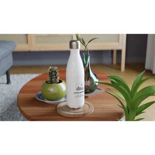 Gourde inox blanche Sacrénom 50 cl avec une impression personnalisée — vue 2