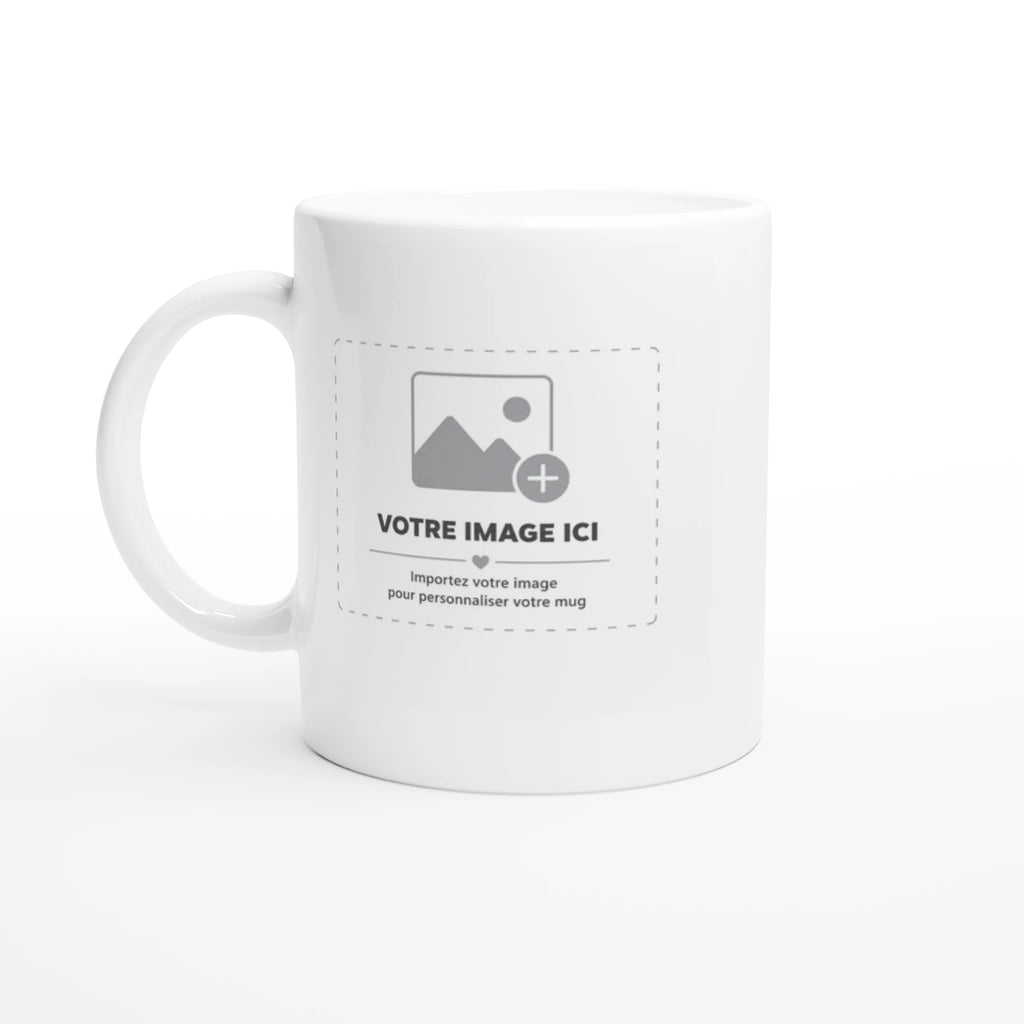 Mug à Tronche Sacrénom : mug blanc 11 oz avec un portrait au trait imprimé — vue 1
