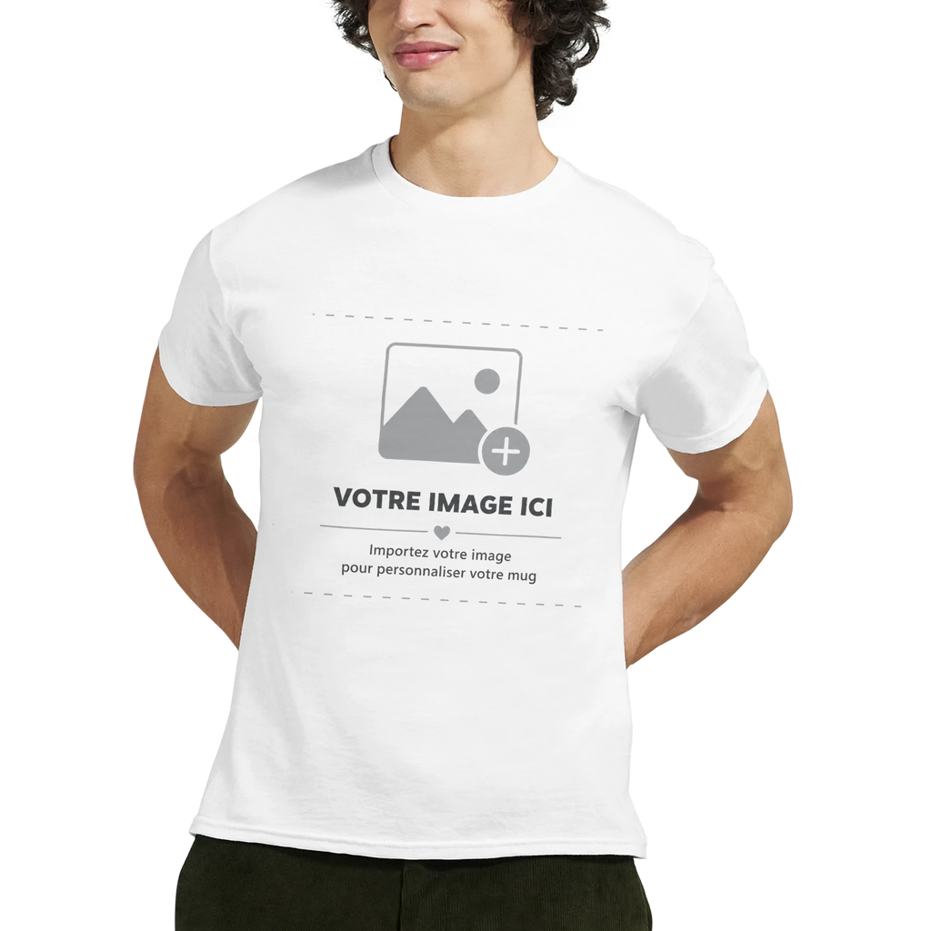 T-shirt blanc Sacrénom en coton épais avec une impression personnalisée — vue 2