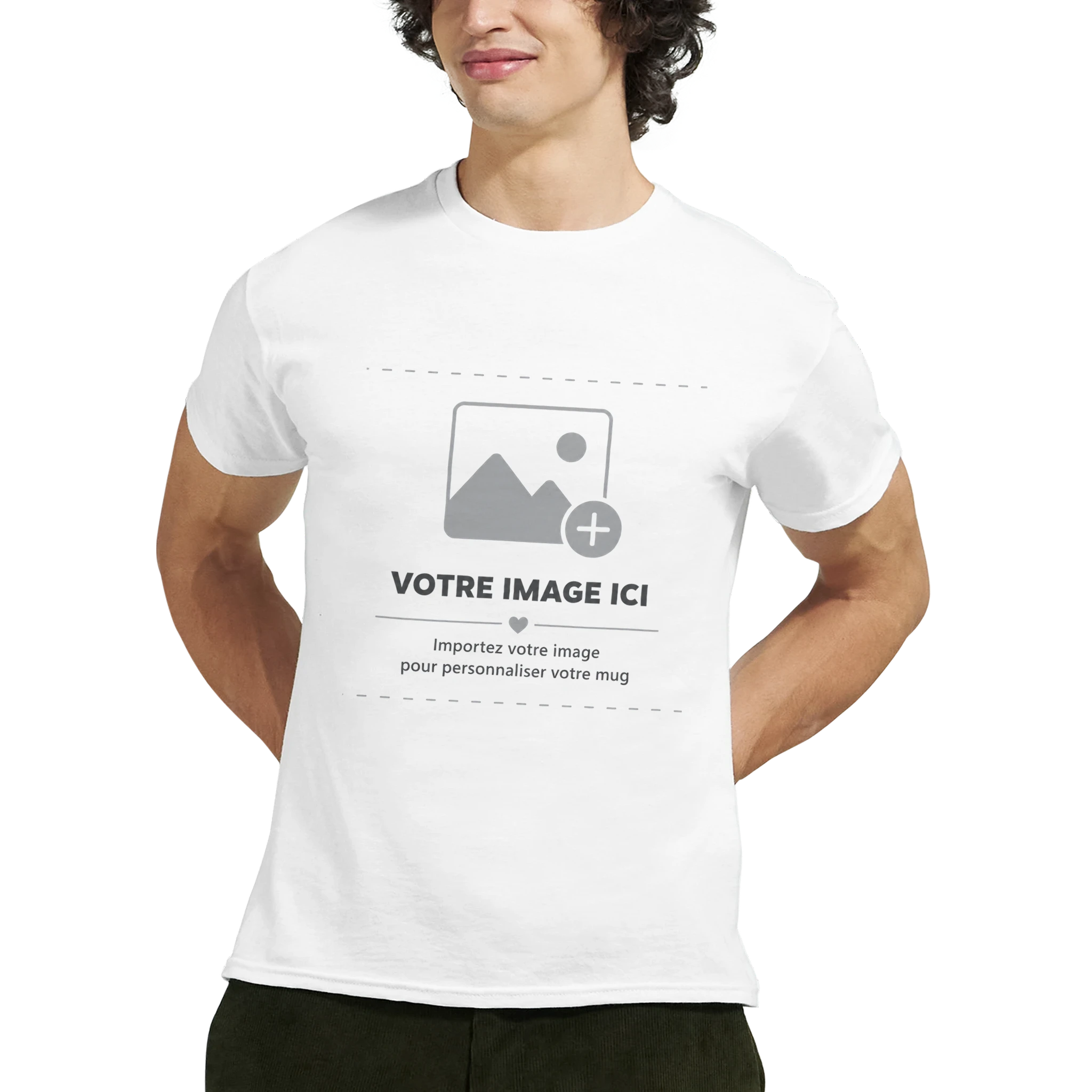 T-shirt blanc Sacrénom en coton épais avec une impression personnalisée — vue 2