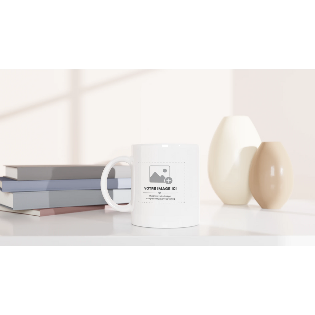 Mug à Tronche Sacrénom : mug blanc 11 oz avec un portrait au trait imprimé — vue 5