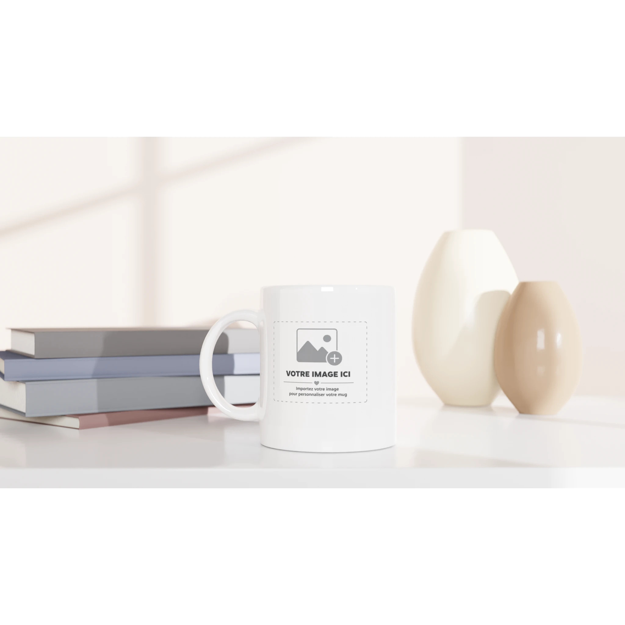 Mug à Tronche Sacrénom : mug blanc 11 oz avec un portrait au trait imprimé — vue 5
