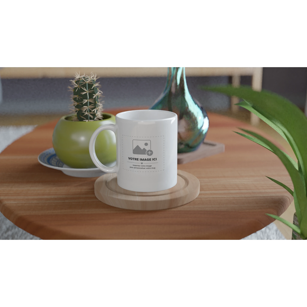 Mug à Tronche Sacrénom : mug blanc 11 oz avec un portrait au trait imprimé — vue 6