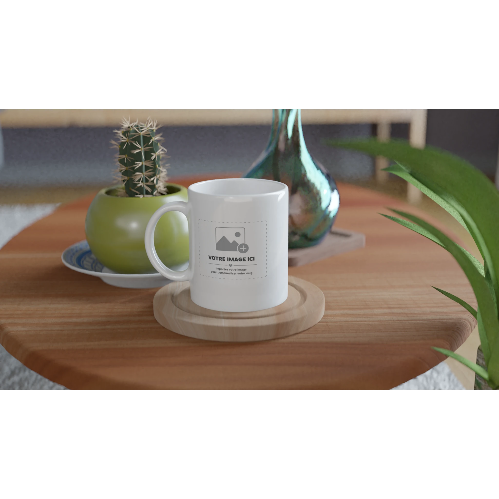 Mug à Tronche Sacrénom : mug blanc 11 oz avec un portrait au trait imprimé — vue 6