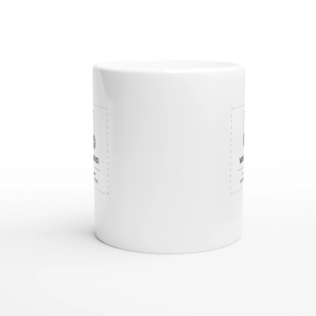 Mug à Tronche Sacrénom : mug blanc 11 oz avec un portrait au trait imprimé — vue 3