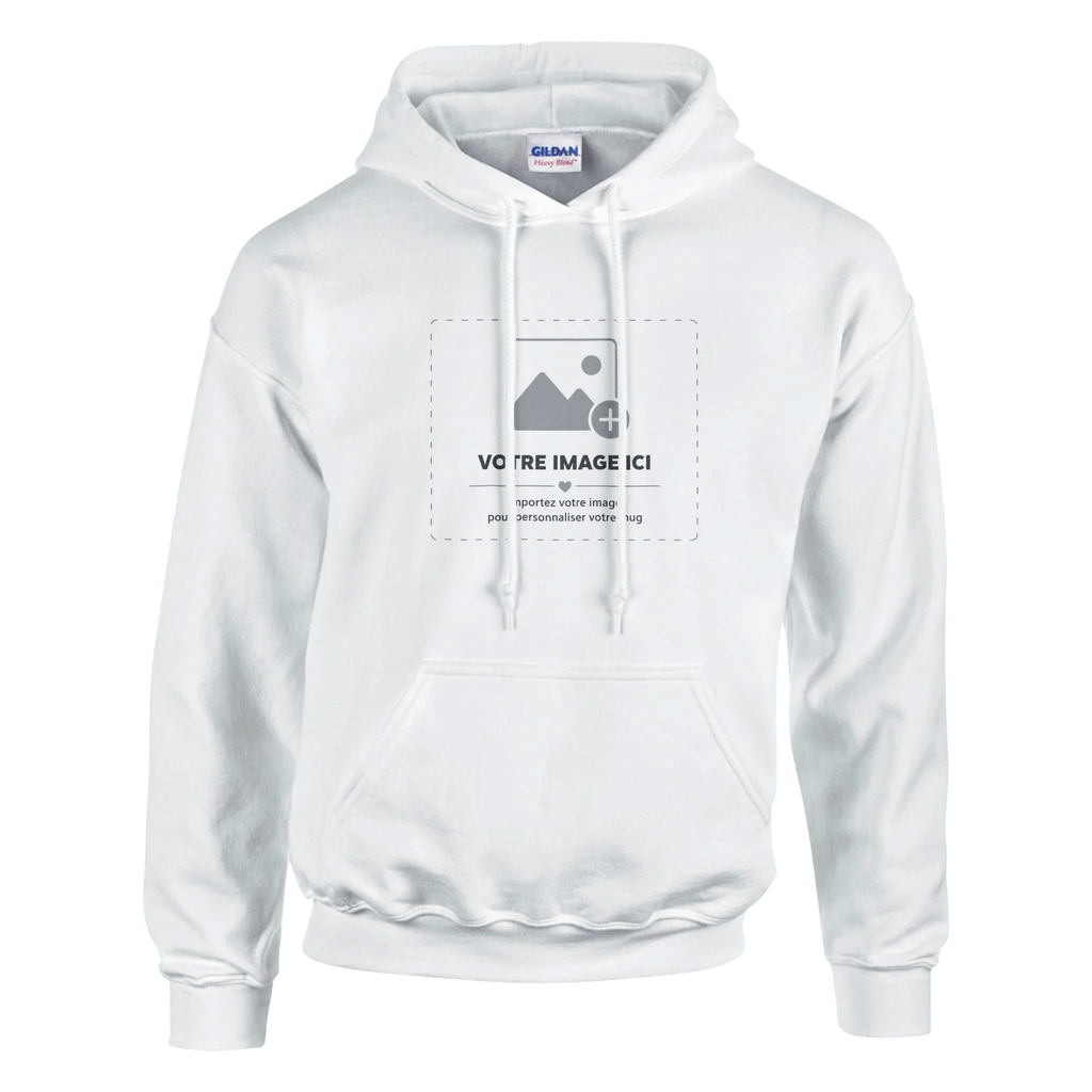 Sweat à capuche blanc Sacrénom avec une impression personnalisée — vue 1