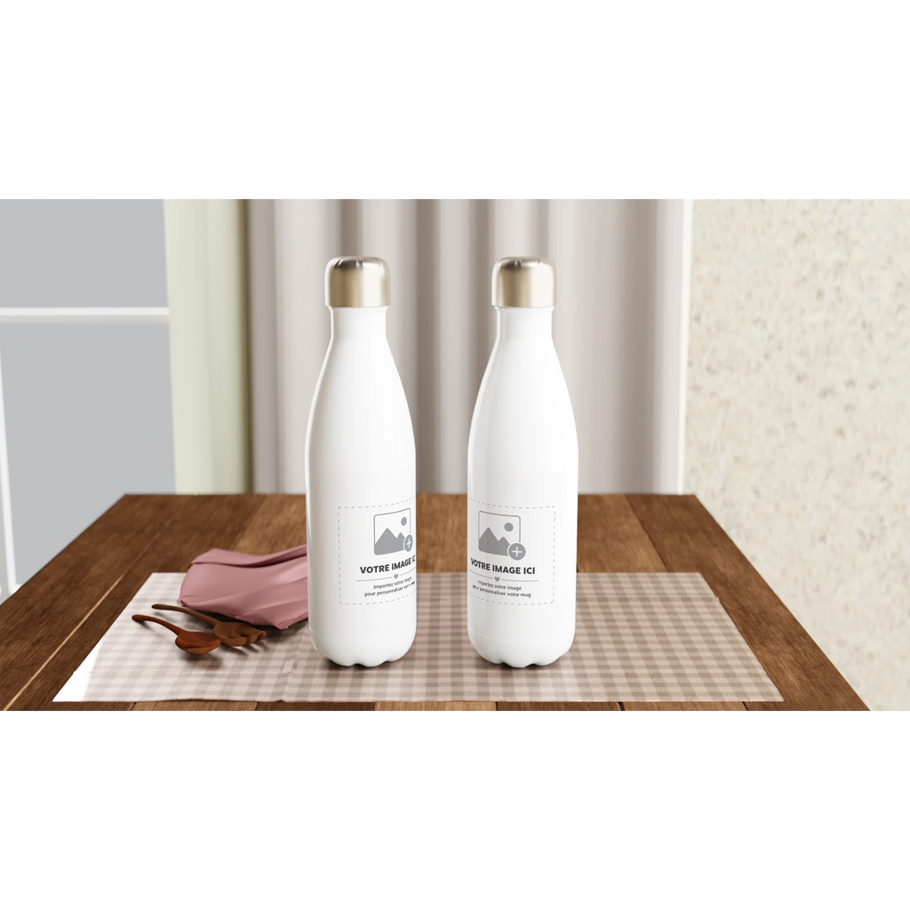 Gourde inox blanche Sacrénom 50 cl avec une impression personnalisée — vue 3