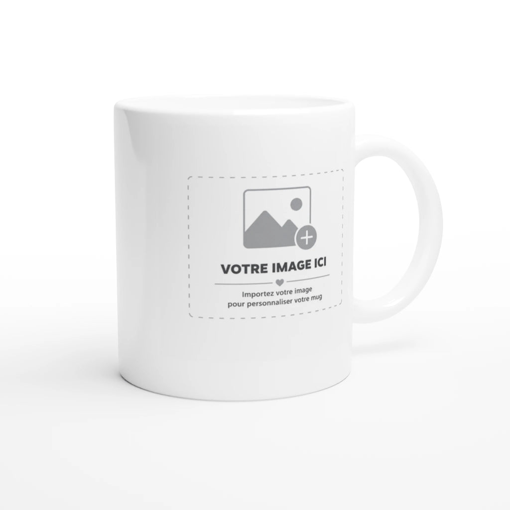 Mug à Tronche Sacrénom : mug blanc 11 oz avec un portrait au trait imprimé — vue 4