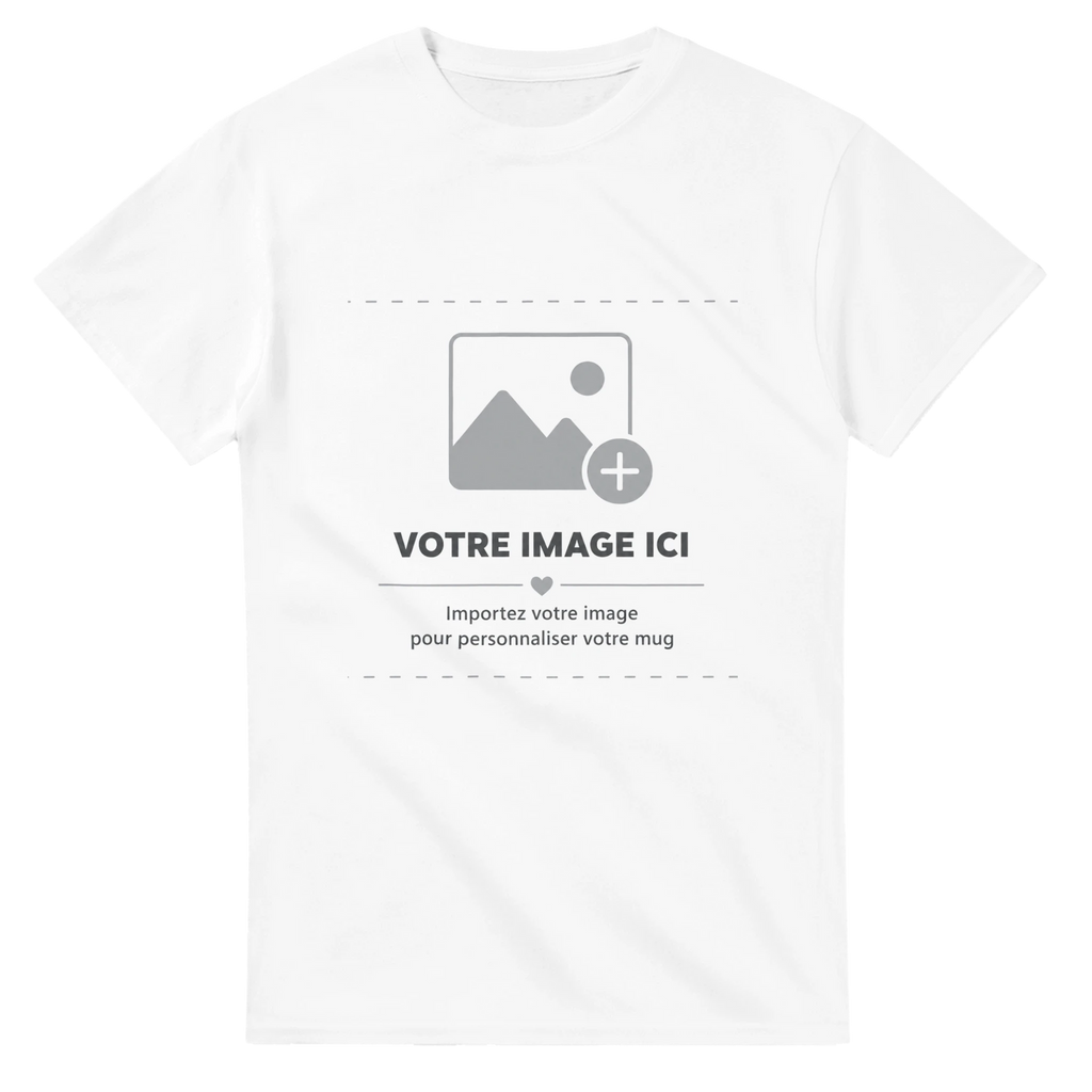 T-shirt blanc Sacrénom en coton épais avec une impression personnalisée — vue 1