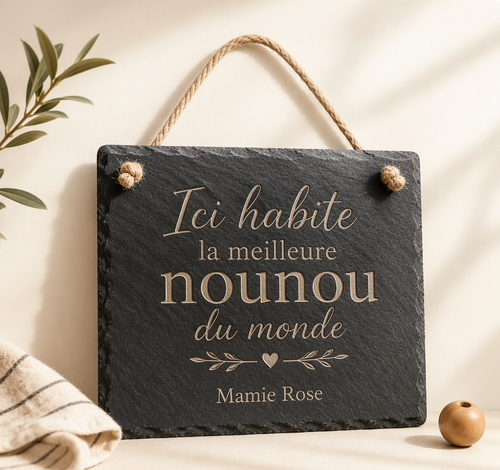 Ardoise gravée pot de départ — prénom